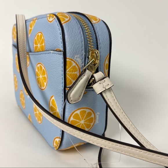 Coach Oranges Mini Camera Crossbody Bag with Orange Citrus Print in Blue - Picture 4 of 9